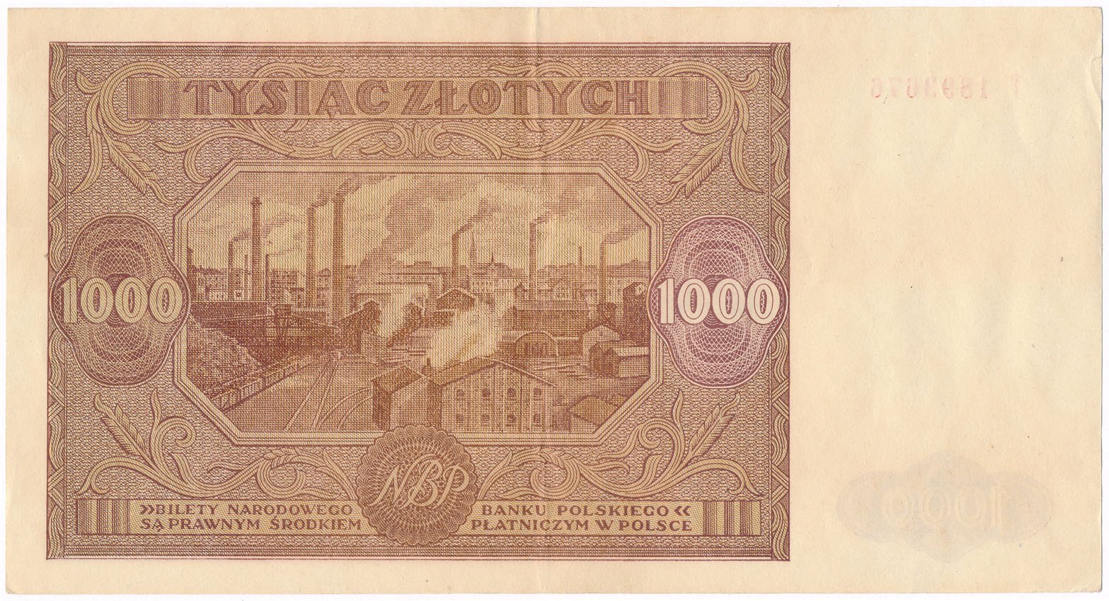 Banknot. 1000 złotych 1946 seria T